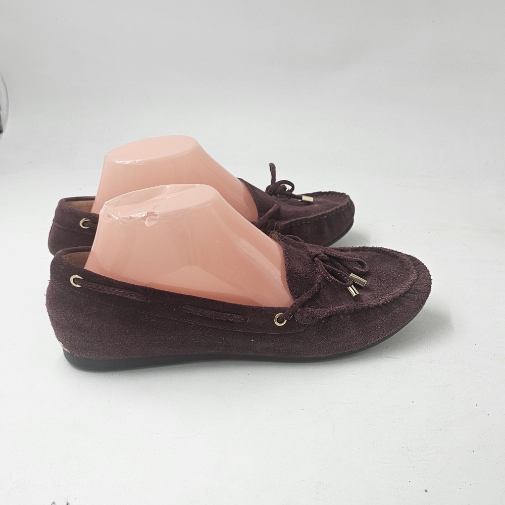 MICHAEL Michael Kors Sutton Suede Moccasin Loafers Plum Size 9 Slip On - Picture 7 of 10